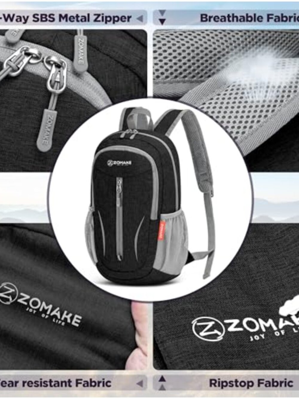 10L Lightweight Foldable Hiking Backpack Ripstop Nylon Water Resistant Travel - Picture 4 of 5